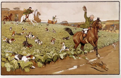 Aquarelle de Cecil Aldin (19e siècle)