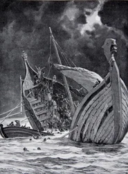 La perte du White Ship en 1120, illustration de 