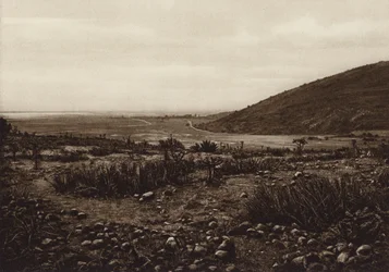 Mexique : Près du lac de Tetzcoco entre San Isabel Tola et Guadalupe (photo n/b)