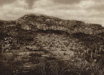 Mexique : Zacatecas, Les ruines de La Quemada (photo n/b)