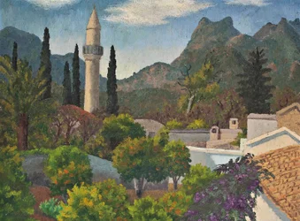 Village turc avec mosquée, Chypre