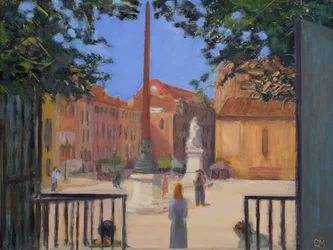 Poser à Campo Santo Stefano (huile sur toile)