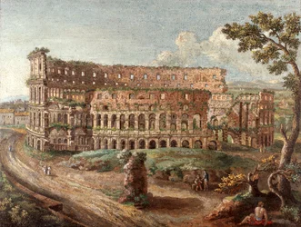 Une paire de tableaux romains en micro-mosaïque "Le Colisée", vers 1774-75 (mosaïque)
