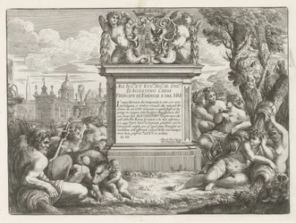 Dédicace à Agostino Chigi et vue de Rome
