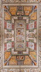 Plafond de la Sala delle Gesta Rossiane, Rocca dei Rossi, San Secondo, Parme, Italie, vers 1570