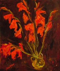 Gladioli rouges, vers 1919