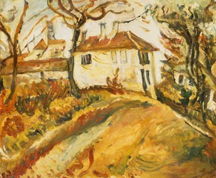 Maison blanche sur une colline, vers 1918 (huile sur toile)