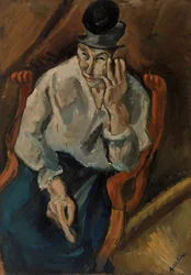 Femme accoudée au fauteuil