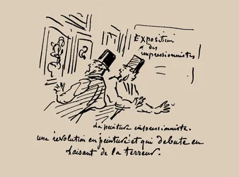 Révolution dans la peinture ! Et un début terrifiant. Le Charivari, 1874