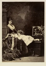 Marie Fedorovna (Dagmar de Danemark) et son fils le tsarévitch Nicolas Aleksandrovitch (Nicolas II)