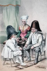 Paysans des marais de Riom dans la région du Puy de Dôme en Auvergne, vers 1865
