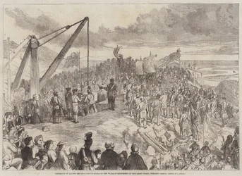 Cérémonie de pose de la première pierre du Monument Wallace sur l