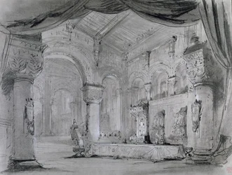 Décor de palais pour une représentation de l