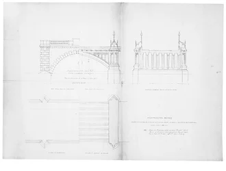 Conception et élévation pour le pont de Westminster