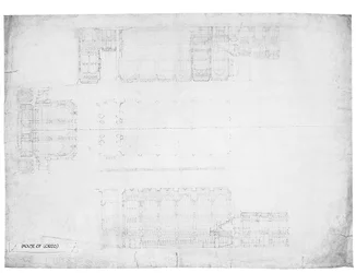 Conception des élévations est, ouest et nord de la Chambre des Lords, vers 1842