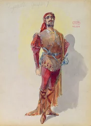 Sparafucile de "Rigoletto" de Giuseppe Verdi (1813-1901) (aquarelle sur papier)