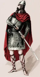 Chevalier français Roland de Roncevaux (impression)