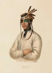 CAA-TOU-SEE. AN OJIBWAY, extrait de History of the Indian Tribes of North America (Histoire des tribus indiennes d