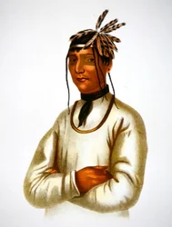 Caatousee de la tribu Chippewa (lithographie en couleur)
