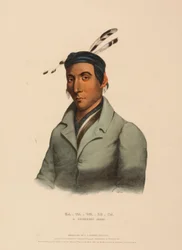 KA-TA-WA-BE-DA. A CHIPPEWAY CHIEF, extrait de History of the Indian Tribes of North America (Histoire des tribus indiennes d