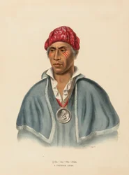 QUA-TA-WA-PLA. UN CHEF SHAWANOE tiré de Histoire des tribus indiennes d