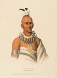TAI-O-MAH. A MUSQUAKEE BRAVE, extrait de History of the Indian Tribes of North America (Histoire des tribus indiennes d