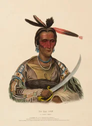 TO-KA-CON. A SIOUX CHIEF, extrait de History of the Indian Tribes of North America (Histoire des tribus indiennes d
