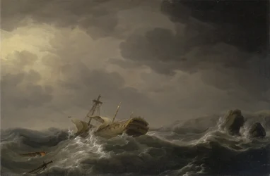 Naufrage sur une côte rocheuse