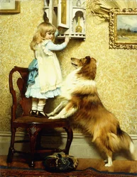 Petite Fille et son Sheltie, 1892