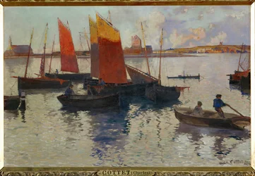 Lumière du soir, port de Camaret (peinture sur toile)