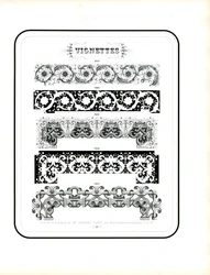 Magnifiques bordures décoratives en style baroque floral (imprimé)