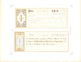 Modèles de formulaires pour les billets à ordre dans les tons jaune et rose (imprimer)