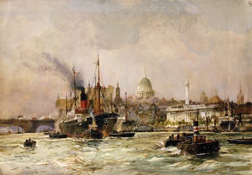 Navires sur la Tamise en dessous de Saint-Paul