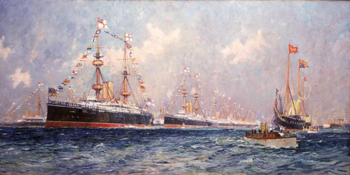 Le magazine pendant le jubilé de diamant de la reine Victoria (1819-1901) à Spithead (Angleterre), 26 juin 1897
