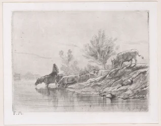 Paysage avec du bétail