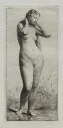 Jeune femme se baignant