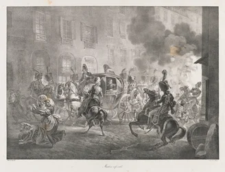 Machine infernale, début du 19ème siècle (lithographie)