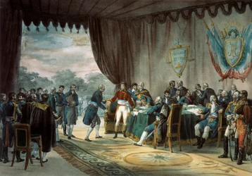 Signature du traité de Mortefontaine le 30/09/1800 pendant lequel la France vend la Louisiane aux États-Unis