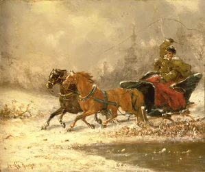 Retour à la maison en hiver