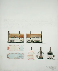 Maison proposée pour A.A. Voysey Esq. à Slindon près de Barnham Junction, Sussex