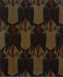 Chérubin répété, design pour un tissu