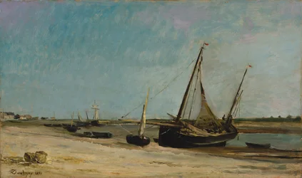 Bateaux sur la côte à Étaples