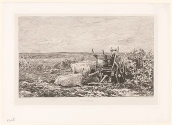 Paysage avec bétail au repos entre les vignes (Les vendanges)