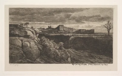 Ruines du château de Crémieux Isère, 1850