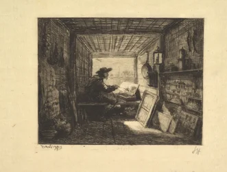 Le studio de bateau, de la série Voyage en Bateau, 1862
