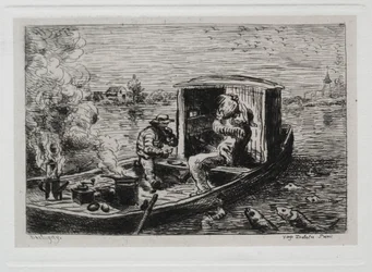 Le voyage en bateau : Festin ou déjeuner sur le bateau, 1861