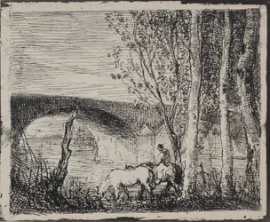 Le Pont, impression originale 1862, imprimée en 1921