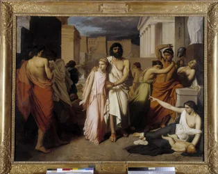 Œdipe et Antigone, également appelée « La Peste de Thèbes ». Œdipe fuyant la malédiction des habitants