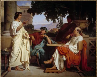 Virgile, Horace et Varius chez Mécène. Peinture de Charles François Jalabert (1819-1901), 1846, Nîmes, musée des Beaux-Arts