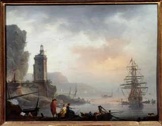 Bord de mer. Peinture de Charles François Grenier de Lacroix dit Lacroix de Marseille (1720-1779) 18e siècle Marseille, Musée des Beaux-Arts